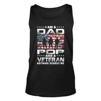 Mens Im A Dad Pop And A Veteran Fathers Day Gift Dad Pop Unisex Tank Top - Seseable