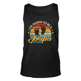 Mens Im Going To Be A Papa 2023 Fathers Day First Time Dad Unisex Tank Top - Thegiftio UK