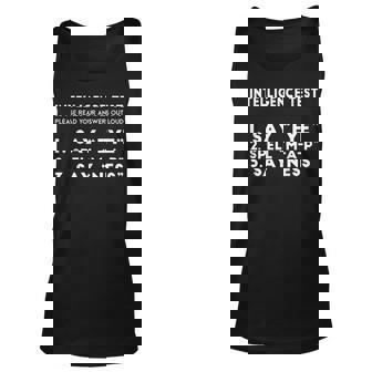 Mens Intelligence Test Eye Map Ness Funny Joke Fathers Day Unisex Tank Top - Thegiftio
