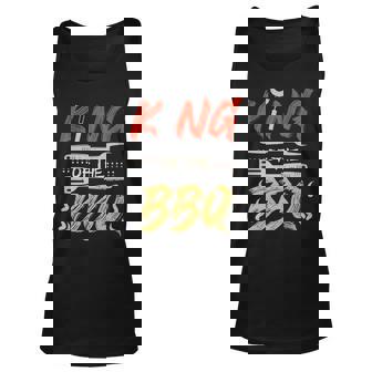 Mens King Of The Bbq Funny Dad Grilling Bbq Fathers Day Men Unisex Tank Top - Thegiftio UK