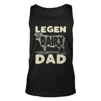 Mens Legen Dairy Dad Cow Farmer Fathers Day For Men Unisex Tank Top - Seseable
