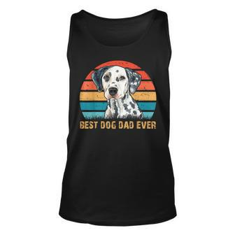 Mens Mens Quote Best Dog Dad Ever Vintage Dalmatian Lover Unisex Tank Top - Seseable