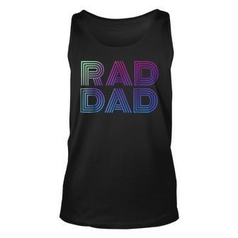 Mens Mens Rad Dad 1980S Retro Fathers Day Unisex Tank Top - Seseable