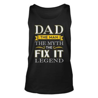 Mens Mr Fix It Dad Gifts Handy Man Dad Fathers Day Gift Unisex Tank Top - Seseable