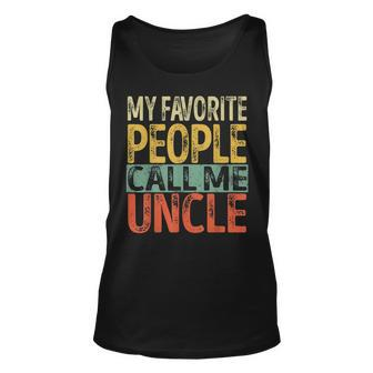 Mens My Favorite People Call Me Uncle Vintage Retro Fathers Day Unisex Tank Top - Seseable