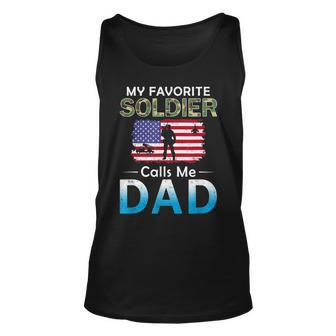 Mens My Favorite Soldier Calls Me Dad-Proud Army Dad Army Men Women Tank Top Graphic Print Unisex - Thegiftio UK
