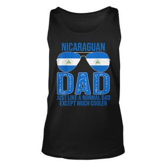 Mens Nicaraguan Dad Nicaragua Flag Sunglasses Fathers Day Unisex Tank Top - Seseable