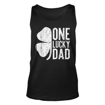 Mens One Lucky Dad Vintage St Patrick Day Unisex Tank Top - Seseable