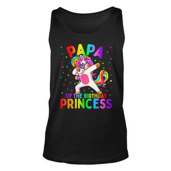 Mens Papa Of The Birthday Princess Girl Dabbing Unicorn Unisex Tank Top | Mazezy DE
