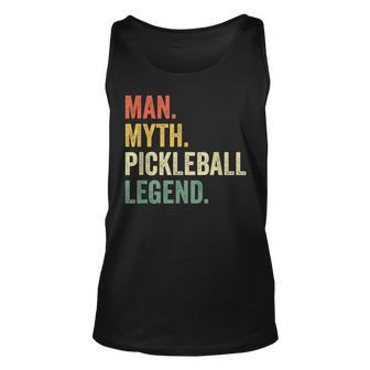 Mens Pickleball Funny Man Myth Legend Fathers Day Vintage Unisex Tank Top - Seseable