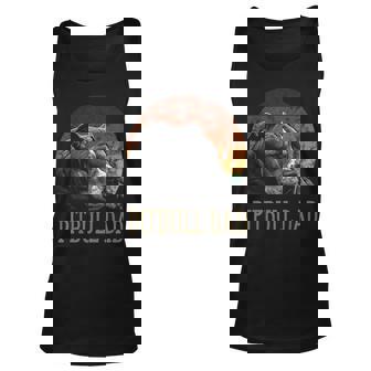 Mens Pitbull Dad Vintage Pit Bull Dog Father Lover Unisex Tank Top | Mazezy