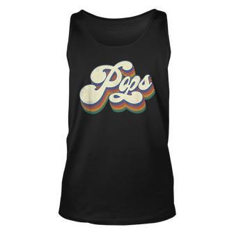 Mens Pops Gifts Retro Vintage Fathers Day Pops Unisex Tank Top | Mazezy
