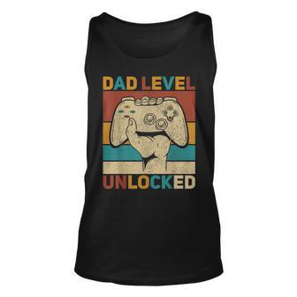 Mens Pregnancy Announcement Dad Level Unlocked Soon To Be Father Unisex Tank Top - Thegiftio UK