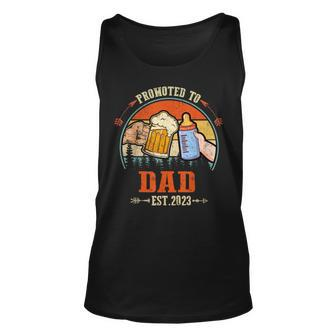 Mens Promoted To Dad 2023 Funny For New Dad Unisex Tank Top - Seseable