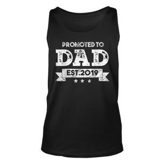 Mens Promoted To Dad Est 2021 Fathers Day Gift Unisex Tank Top | Seseable CA
