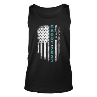 Mens Promoted To Daddy 2023 Us American Flag For New Dad To Be Unisex Tank Top - Thegiftio UK
