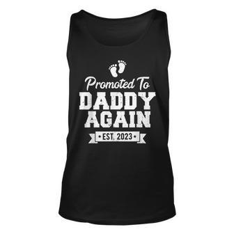Mens Promoted To Daddy Again 2023 Soon To Be Dad Again Unisex Tank Top - Thegiftio UK