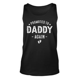 Mens Promoted To Daddy Again Second Time Father For Dad Again Unisex Tank Top - Seseable