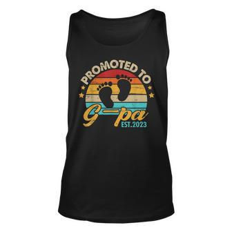 Mens Promoted To G Pa 2023 Fathers Day Funny First Time Dad Unisex Tank Top - Seseable