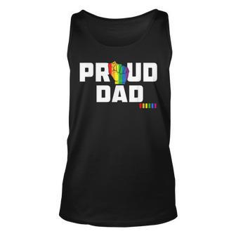 Mens Proud Dad Lgbt Gay Pride Month Lgbtq Rainbow Unisex Tank Top | Mazezy