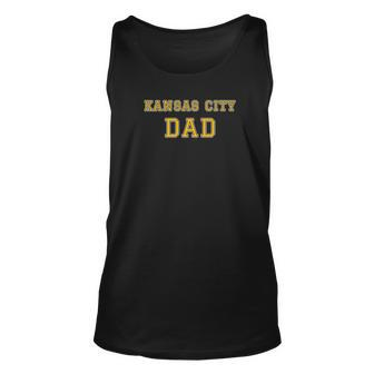 Mens Proud Kansas City Dad Cool Kc Football Fathers Day Soft Men Women Tank Top Graphic Print Unisex - Thegiftio UK