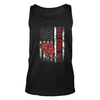 Mens Reel Cool Dad American Flag Fathers Day Unisex Tank Top - Thegiftio UK