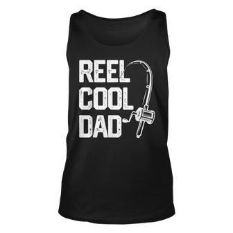 Mens Reel Cool Dad Fishing Daddy Fathers Day Gift Men Unisex Tank Top | Mazezy