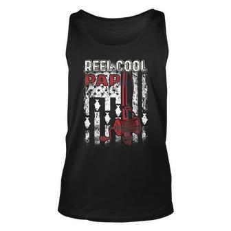 Mens Reel Cool Pap American Flag Fathers Day Unisex Tank Top - Thegiftio UK