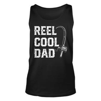 Mens Retro Reel Cool Dad Fishing Daddy Vintage Fathers Day Unisex Tank Top - Thegiftio UK