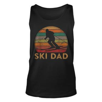 Mens Retro Ski Dad Sunset Winter Skiing Daddy Gift Father Skier Unisex Tank Top - Seseable