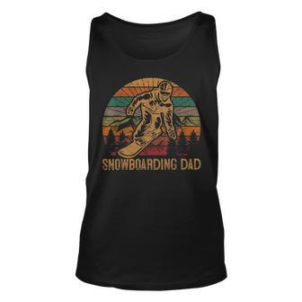 Mens Snowboarding Dad Sunset Snowboard Gift Winter Snowboarder Unisex Tank Top - Seseable