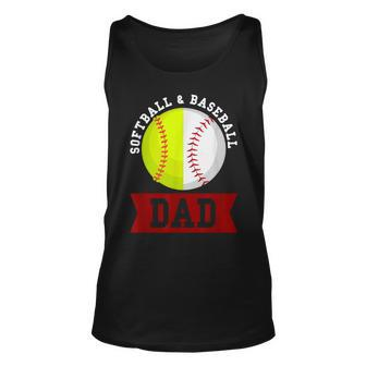 Mens Softball & Baseball Dad Softball Baseball Dad Unisex Tank Top | Mazezy