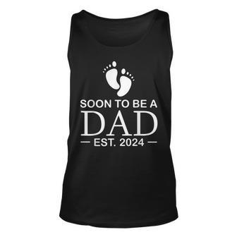 Mens Soon To Be Dad 2024 For Fathers Day 2023 Promoted To Daddy Unisex Tank Top - Thegiftio UK