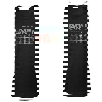 Mens Sorry I-Dgaf Hidden Message Guitar Chords Music Note Unisex Tank Top | Seseable UK