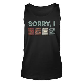 Mens Sorry I-Dgaf Hidden Message Guitar Chords Music Note Unisex Tank Top - Seseable