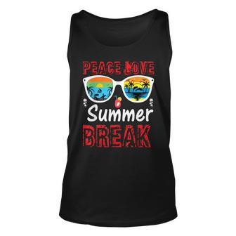 Mens Summer Summer Essentials Peace Love Summer Break Unisex Tank Top - Thegiftio UK