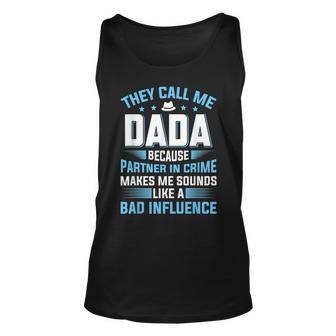 Mens They Call Me Dada Because Partner In Crime Fathers Day Unisex Tank Top - Seseable