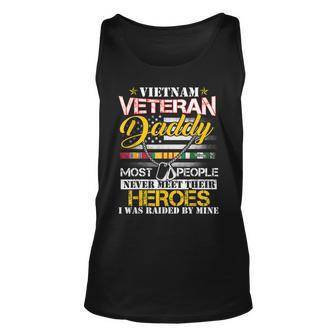 Mens Vietnam Veteran Daddy Raised By My Hero - Veteran Day Unisex Tank Top - Seseable