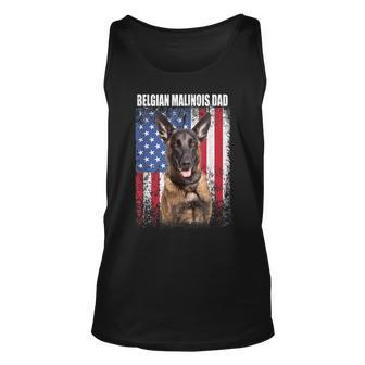 Mens Vintage American Flag Belgian Malinois Dad Fathers Day 2023 Unisex Tank Top - Seseable