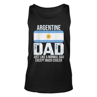 Mens Vintage Argentine Dad Argentina Flag Design Fathers Day Unisex Tank Top - Seseable