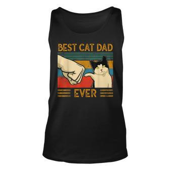 Mens Vintage Best Cat Dad Ever Bump Cat Lover Gifts Unisex Tank Top - Seseable