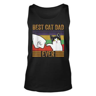 Mens Vintage Best Cat Dad Ever Men Bump Fit Fathers Day Gift Unisex Tank Top - Seseable
