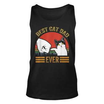 Mens Vintage Best Cat Dad Ever Men Bump Fit Fathers Day Gift V2 Unisex Tank Top - Seseable