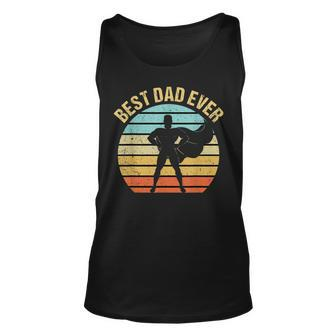 Mens Vintage Best Dad Ever Superhero Fathers Day Unisex Tank Top - Seseable