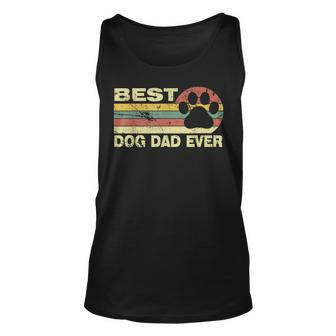 Mens Vintage Best Dog Dad Ever Cool Fathers Day Retro Unisex Tank Top - Seseable