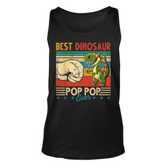 Mens Vintage Best Pop Popsaurus Rex Ever Dad Fathers Day Gifts Unisex Tank Top - Seseable