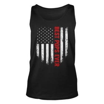 Mens Vintage Best Pops Ever Flag American Fathers Day Gifts Unisex Tank Top - Seseable