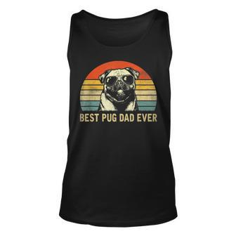 Mens Vintage Best Pug Dad Ever Pug Lover Fathers Day Unisex Tank Top - Seseable