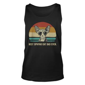 Mens Vintage Best Sphynx Cat Dad Ever Funny Cat Daddy Shir Unisex Tank Top - Seseable