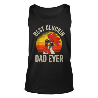 Mens Vintage Chicken Dad Best Cluckin Dad Ever Proud Daddy Farmer Unisex Tank Top - Seseable